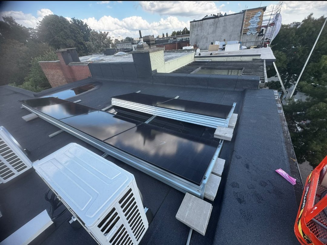 Roof works with solar panels
